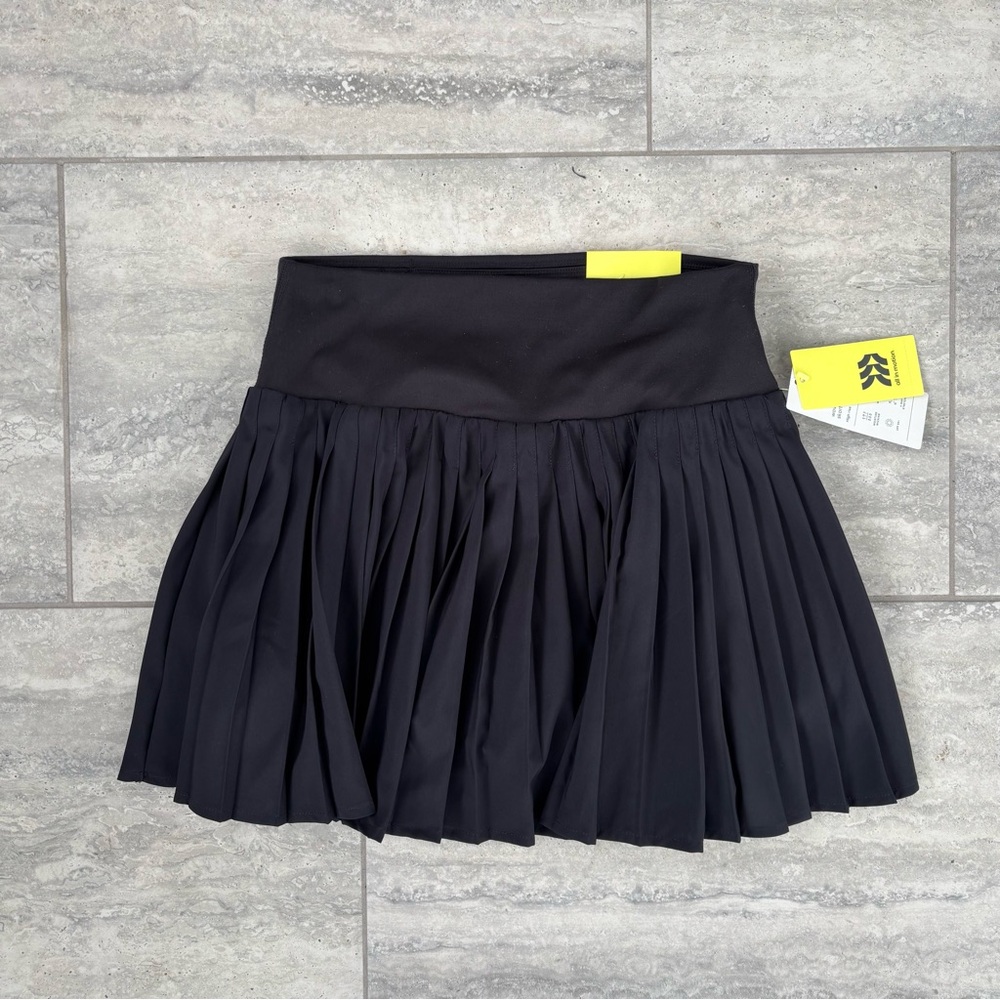 All In Motion Womens Black Pleated‎ Woven Pleated Active Skort High Rise Pocket
